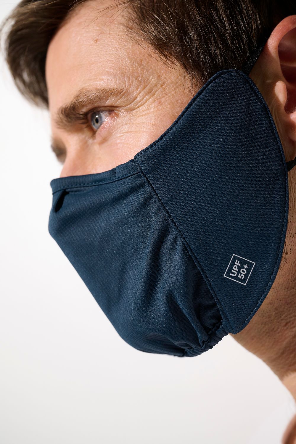 Masque anti-UV - Mojave pour homme, en tissu respirant bleu, protégeant UPF 50+ du soleil.