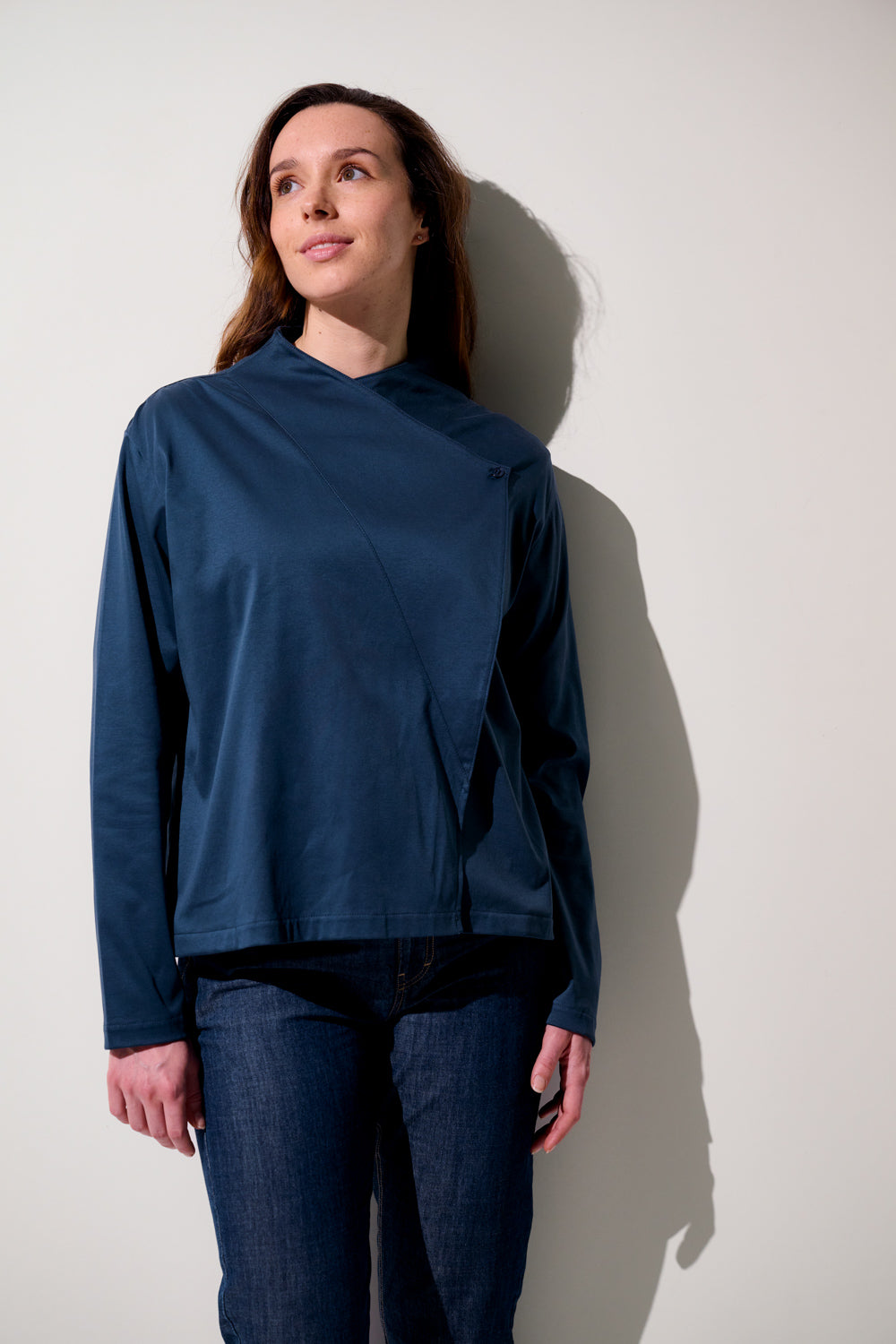 Cache-Coeur anti-UV - La Rochelle pour femme, manches longues bleu, léger et respirant, protection solaire UPF 50+.