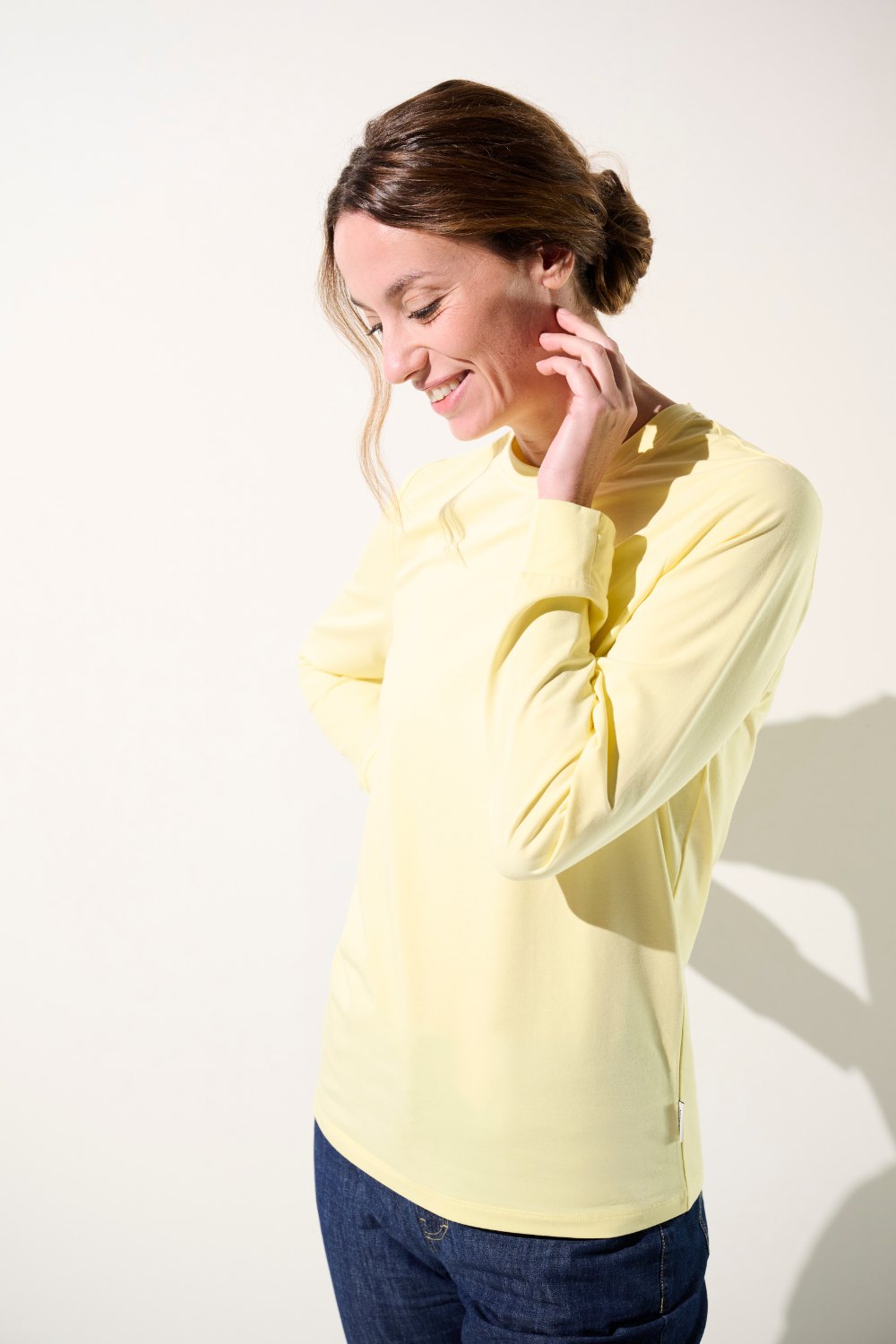 LOT - 2 x T-shirt anti-UV - Saint-Malo (Blanc/Citronnade) pour femme, léger et UPF 50+, offrant protection solaire.