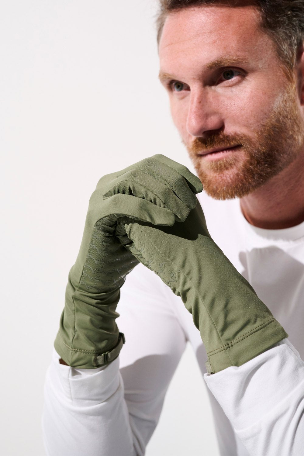 Gants anti-UV - Mojave en vert pour homme, légers et élégants, offrant une protection solaire UPF 50+.