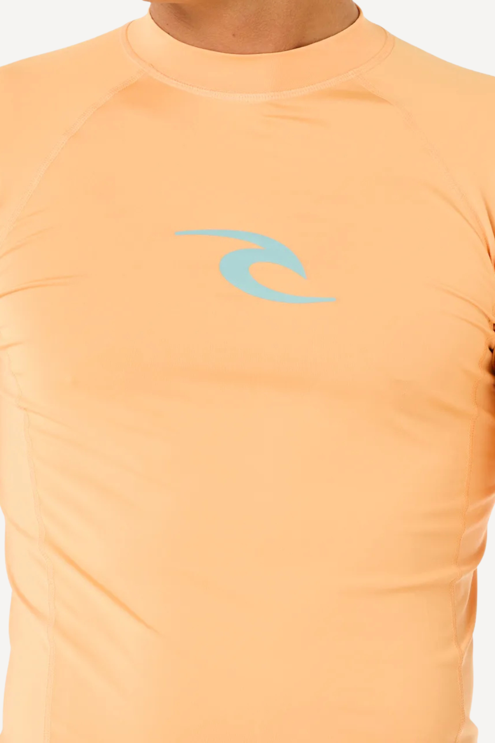 T-shirt de bain anti-UV orange pour homme, léger et élégant, certifié UPF 50+ pour protection solaire.