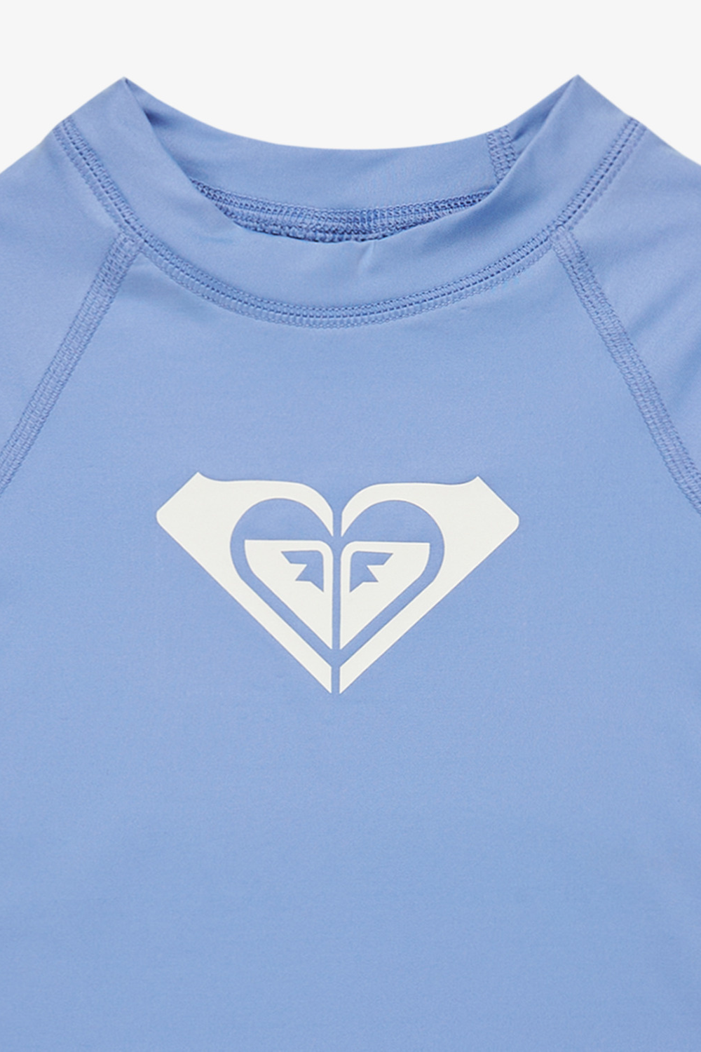 T-shirt de bain lycra anti-UV bleu clair pour fille, doté de protection UPF 50+, idéal pour les activités aquatiques.