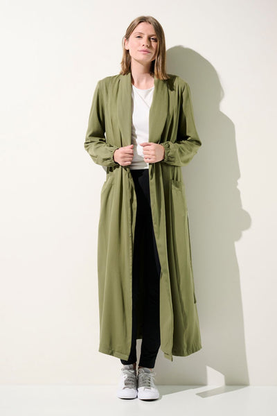 Kimono anti-UV - Rimini vert olive pour femme, léger et respirant, offrant une protection solaire UPF 50+.