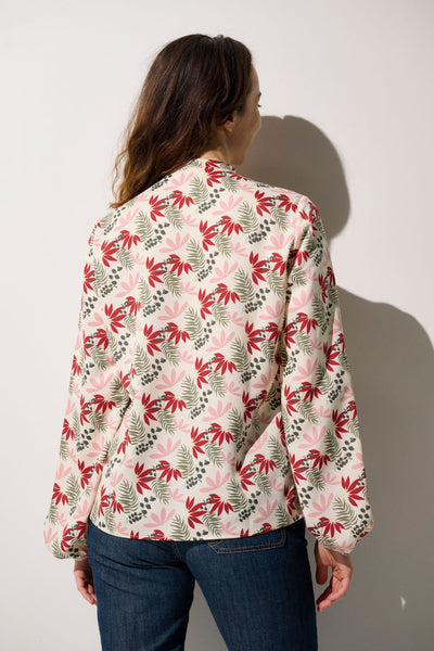 Blouse anti-UV - Positano à fleurs pour femme, protection solaire UPF 50+, manches longues, élégante et légère.