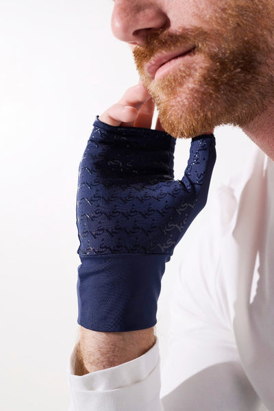 Mitaines moufles anti-UV - Gobi, en bleu marine, protection solaire UPF 50+, homme, pour activités en plein air.