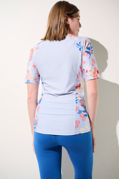 T-shirt de bain anti-UV - Moorea pour femme, léger et extensible, motifs floraux, idéal pour les activités aquatiques.