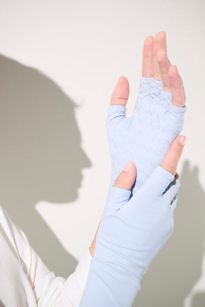 Mitaines anti-UV Gobi bleu clair, légères et respirantes, offrant protection solaire UPF 50+ pour femme.