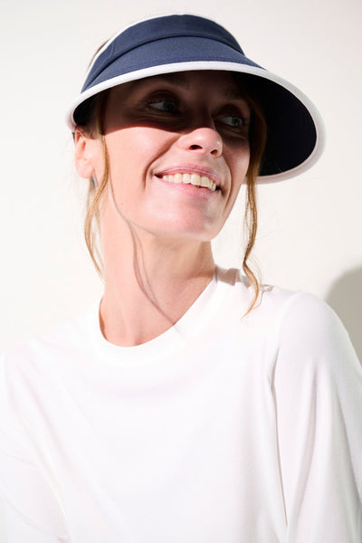 Visière anti-UV - Augusta, marine, pour femme, offrant protection solaire UPF 50+, parfaite pour le sport.