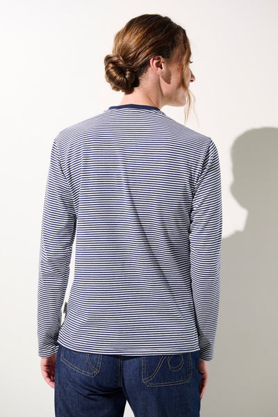 T-shirt anti-UV - La Rochelle à rayures pour femme, manches longues, UPF 50+, confort idéal en extérieur.