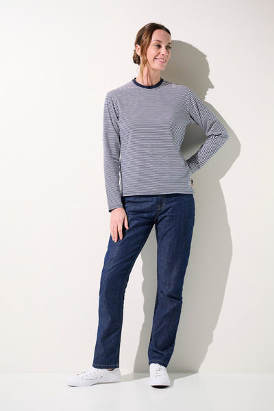 T-shirt anti-UV - La Rochelle à manches longues pour femme, rayé et léger, offrant protection UPF 50+.