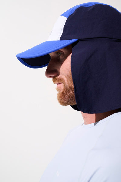 Casquette anti-UV - Sequoia bleu pour homme, offrant une protection solaire UPF 50+ et confort optimal.