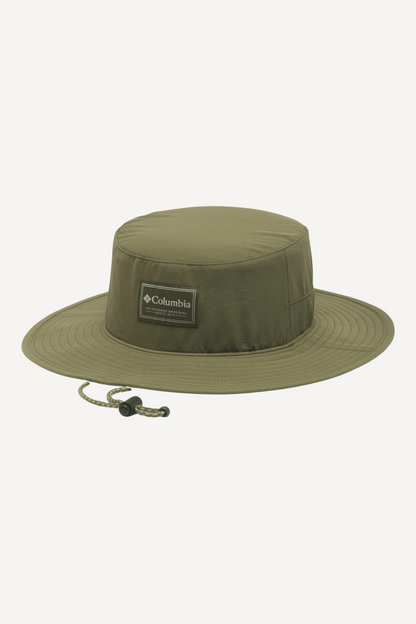 Chapeau anti-UV olive Columbia, UPF 50+, idéal pour la plage ou les activités de plein air sous le soleil.