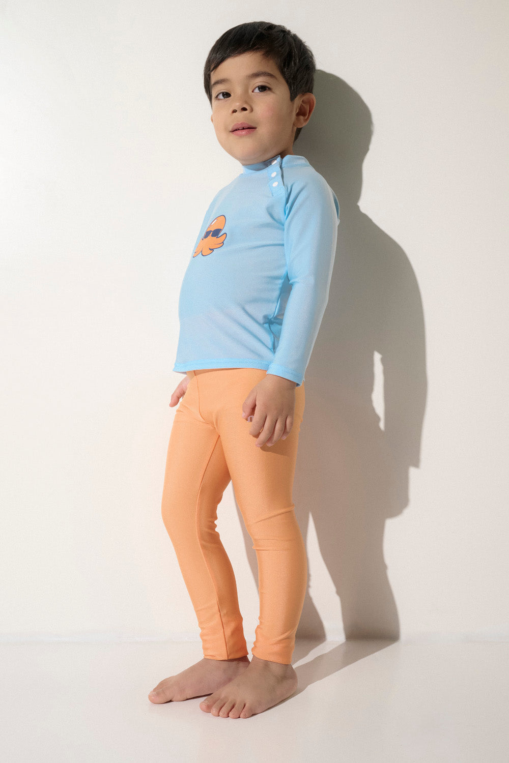 Camicia Da Nuoto Bambino A Maniche Corte - Protezione UV UPF 50+ - Asciugatura Rapida E Resistente Al Cloro - Blu Scuro/Turchese - Rashguard Per Spiaggia E Piscina