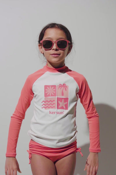 T-shirt de bain anti-UV - Pacific pour enfant, manches longues, léger et UPF 50+, avec motif Ker Sun.