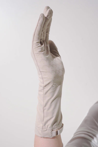 Gants anti-UV Mojave beige pour femme, légers et confortables, offrant une protection solaire UPF 50+.
