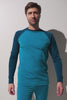 T-shirt de bain anti-UV - Moorea pour homme, couleur turquoise, manches longues, léger et respirant.