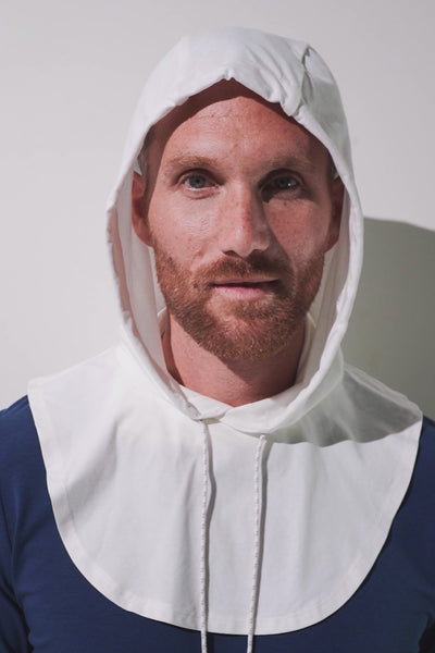 Capuche anti-UV - Mojave blanche, protection solaire pour homme, légère et respirante avec UPF 50+.