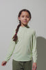 T-shirt anti-UV à capuche - Oasis pour enfant, couleur verte, léger et UPF 50+ pour protection solaire.