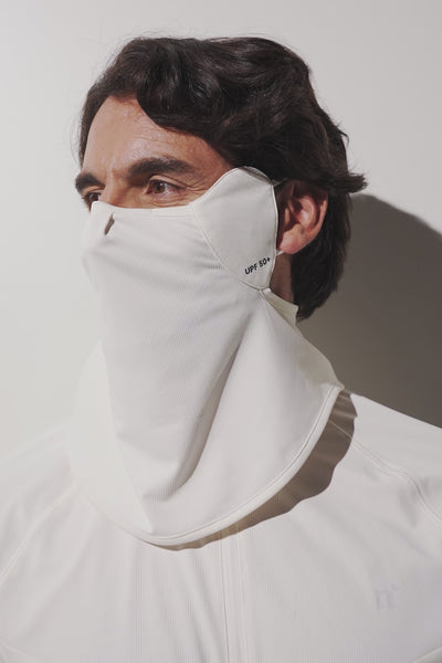 Masque anti-UV - Boston blanc pour homme, léger et respirant, protégeant le visage avec protection UPF 50+.