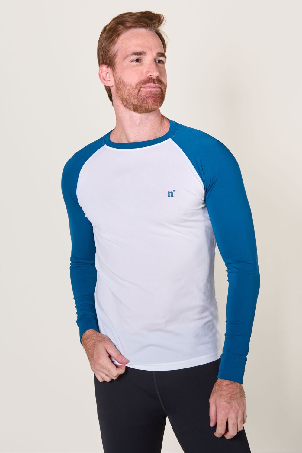 Men's long-sleeved UV swim t-shirt - White/Lagoon Blue - Nuvées - UPF 50+ –  KER SUN